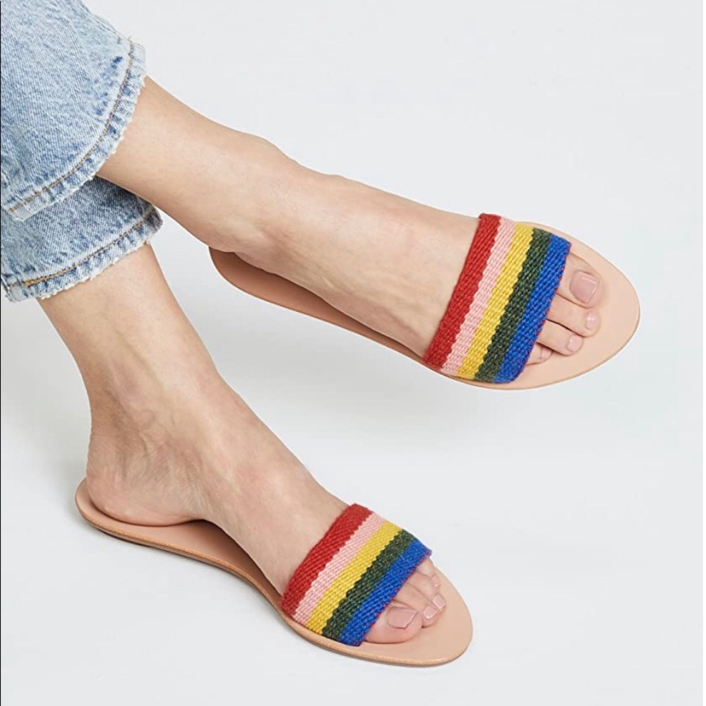 Loeffler Randall Stella slides rainbow size 6